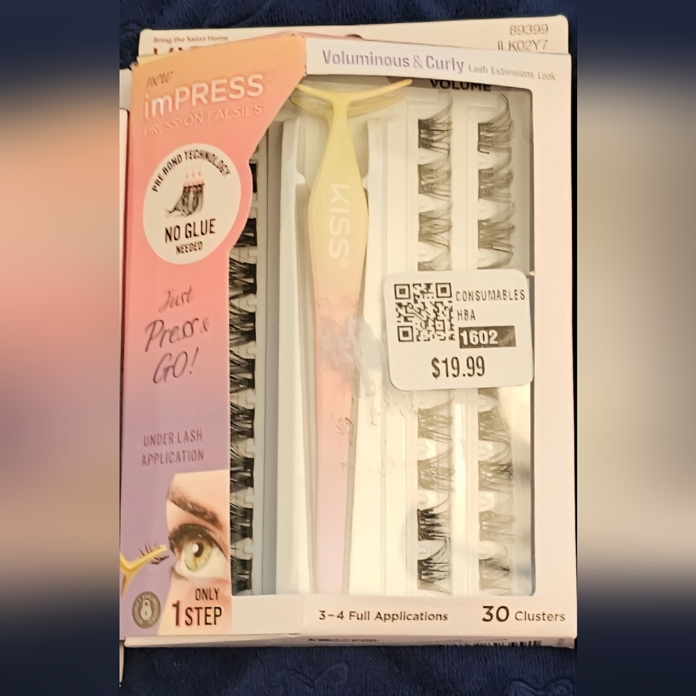 KISS imPRESS Press-On Falsies Voluminous Curly 3 Pack Of 30 New - Picture 5 of 6
